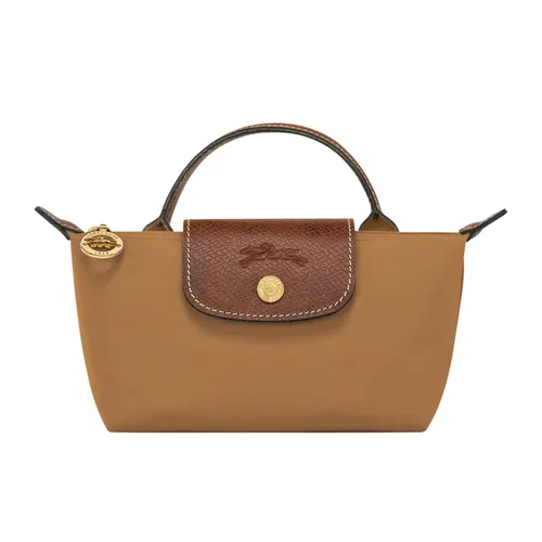 Túi Xách Tay Nữ Longchamp Le Pliage Pouch With Handle Chamois Màu Vàng Nâu