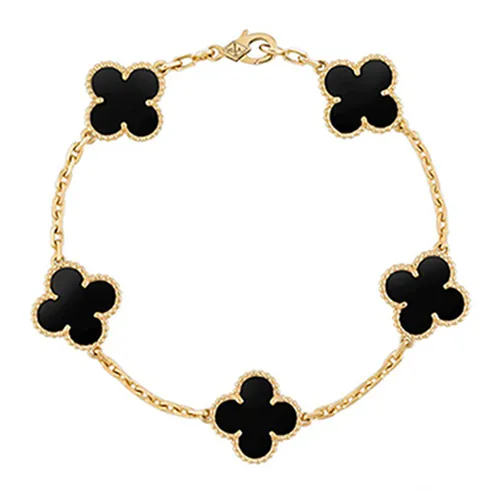 Vòng Đeo Tay Jewery Luxury Alhambra Onyx Gold 18k Yellow Gold Màu Vàng Gold Size 15mm