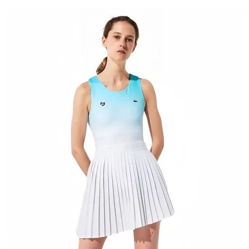 Váy Thể Thao Lacoste Pickleball Sport Roland Garros Asymmetrical Dress Màu Trắng - Xanh