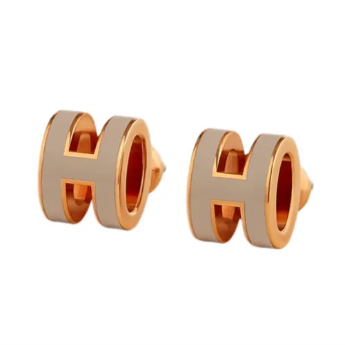 Khuyên Tai Nữ Hermès Mini Pop H Rose Gold Earrings H608002FO55 Màu Vàng Hồng