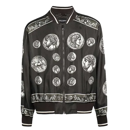 Áo Khoác Nam Dolce & Gabbana D&G  Black With Logo Printed G9AKOT HI1LK HM4RF Màu Đen Size 44