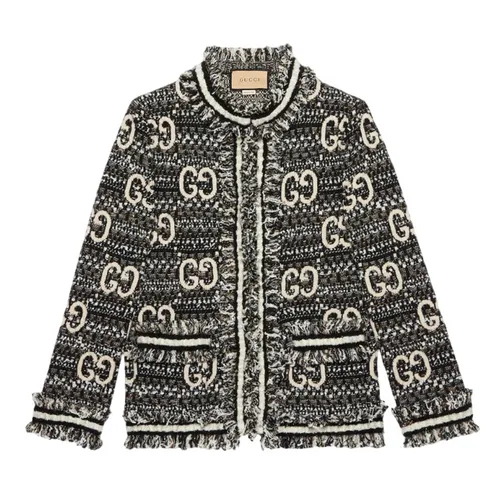 Áo Khoác Nữ Gucci Grey With GG Logo Embroidered - 717469 XKCQX 1060 Màu Xám Size S