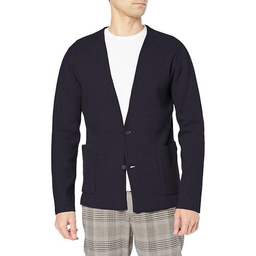 Áo Khoác Len Nam Lacoste Milan Rib Knit Cardigan Jacket AH702-166 Màu Xanh Navy Size 2