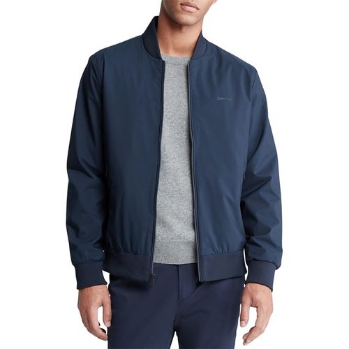 Áo Khoác Nam Calvin Klein CK Matte Logo Zip Bomber Jacket 40FP512 410 CJM Màu Xanh Navy Size S