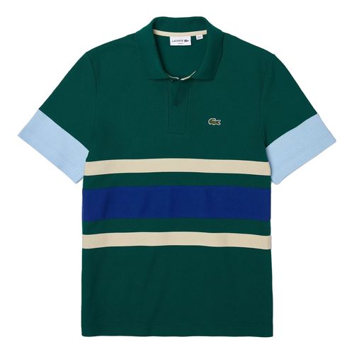 Áo Polo Nam Lacoste Heritage Slim Fit Colorblock Polo Shirt PH7682 19W Phối Màu Xanh Size 5