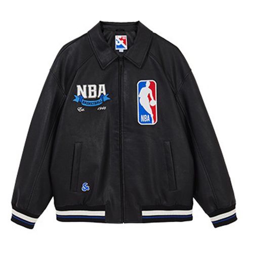 Áo Khoác Nam Jack & Jones X NBA Collaboration Varsity Jacket Leather Jacket Popular Màu Đen Size XS (Form Âu)