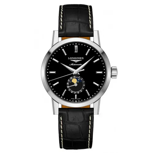 Đồng Hồ Nam Longines Automatic L4.826.4.52.0 Heritage Monphase Màu Đen