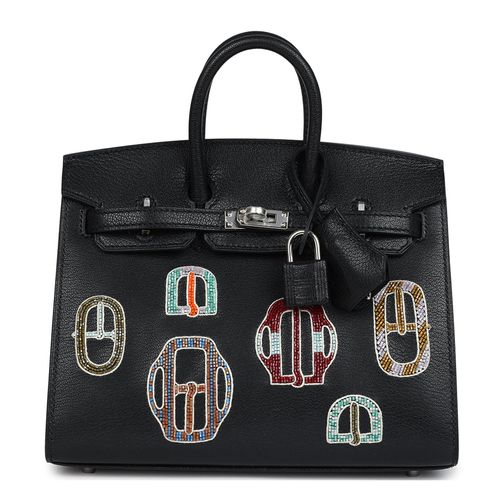 Túi Xách Tay Nữ Hermès Birkin 20 Sellier Bouclerie Moderne Black Chèvre Palladium Màu Đen