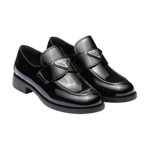 Giày Lười Nữ Prada Patent Leather Loafers Black 1D168N 069 F0002 F 025 Màu Đen Size 35