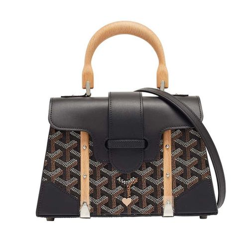 Túi Xách Tay Nữ Goyard  Black Leather Limited Edition Customized Heart Mini Saigon Màu Đen