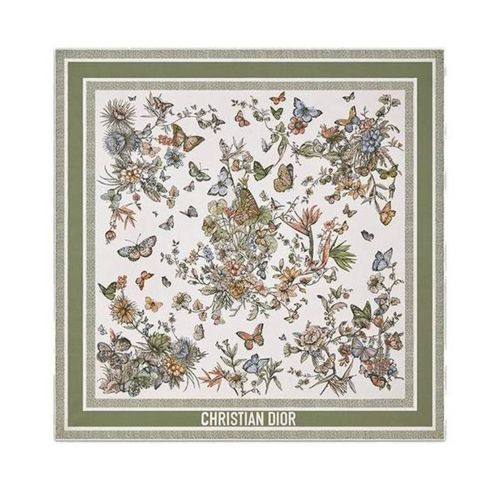 Khăn Dior Square Scarf 90 Spring Màu Xanh Lá