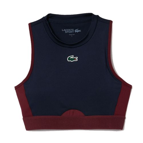 Áo Bra Thể Thao Nữ Lacoste Stretch Sports IF1015 00 R1L Màu Xanh Navy - Đỏ Size XL