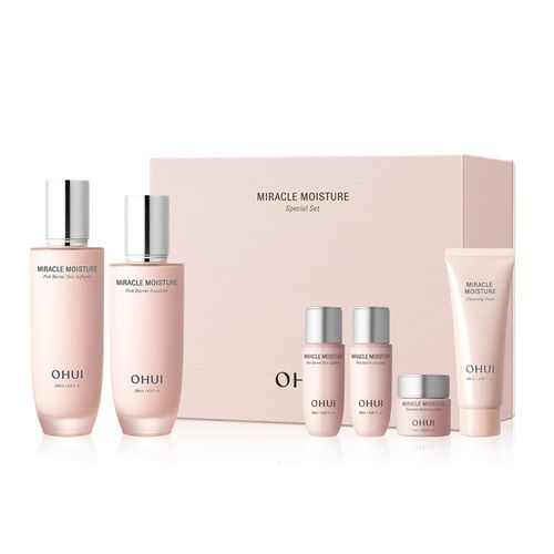 Bộ Dưỡng Da Ohui Miracle Moisture Pink Barrier 2PCS Set 6 Món
