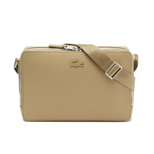 Túi Đeo Chéo Unisex Lacoste Chantaco Matte Stitched Leather Zippered Crossbody Bag NH3270CE-00-L32 Màu Be