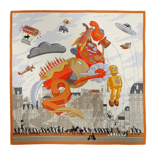 Khăn Nữ Hermès Parade Scarf 90 H004150SV08 Màu Cam