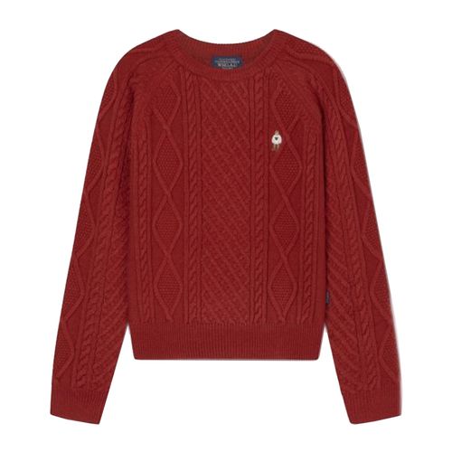 Áo Len Nữ WHOAU Steve Aran Cable Sweater(F)_WHKAF4T12F Màu Đỏ