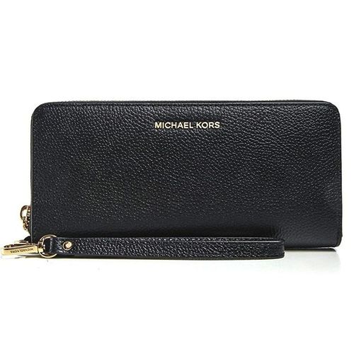 Ví Michael Kors MK Women's Pebbled Leather Continental Wristlet Màu Đen