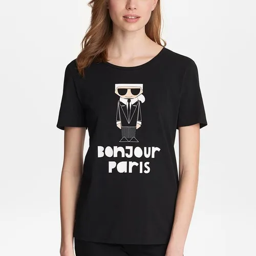 Áo Phông Karl Lagerfeld Bonjour Paris Doll Tee Màu Đen