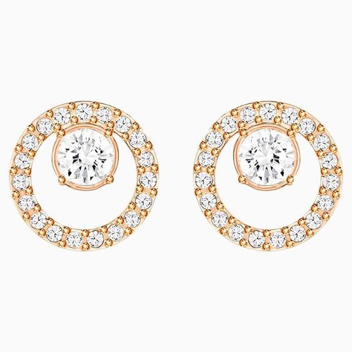 Khuyên Tai Swarovski Creativity Circle Pierced Earrings, White, Rose-Gold Tone Plated 5199827