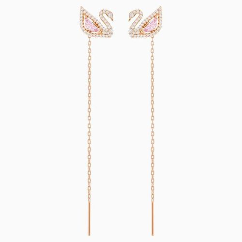Khuyên Tai Swarovski Dazzling Swan Pierced Earrings, Multi-Colored, Rose-Gold Tone Plated 5469990