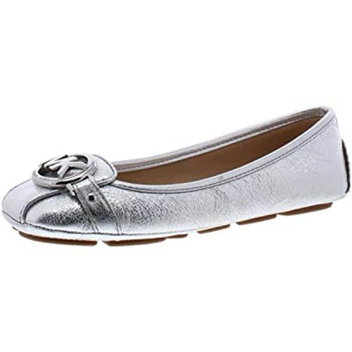 Giày Bệt Michael Kors MK Silver Metallic Leather Màu Bạc
