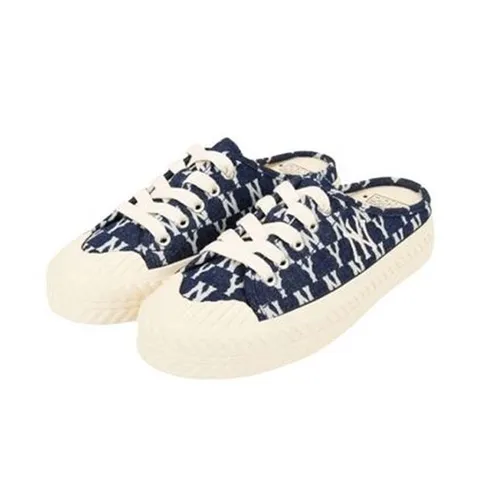 Giày Hở Gót MLB Korea Unisex Street Style Logo Sandals Màu Xanh Navy Size 250