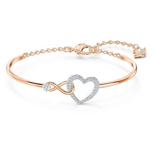 Vòng Đeo Tay Swarovski Infinity Heart Bangle, White, Mixed Metal Finish 5518869