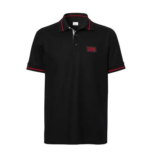 Áo Polo Nam Burberry Logo Appliqué Polo Shirt Màu Đen Size S