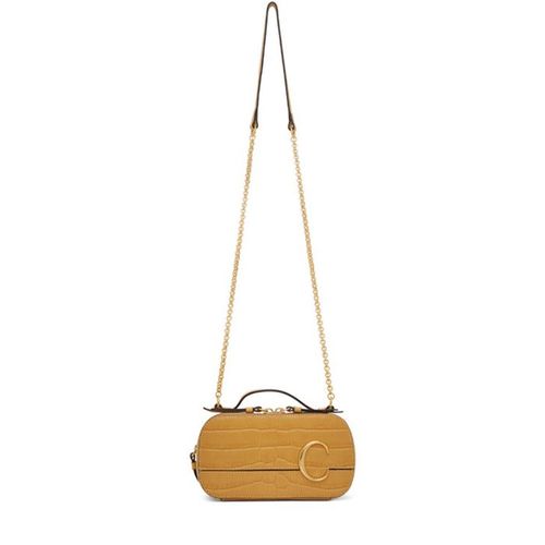 Túi Xách Chloé Yellow Croc Mini Chloe C Vanity Bag In 746 Honey G Màu Vàng