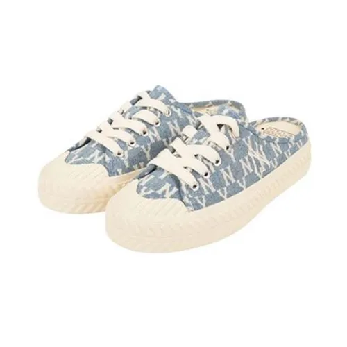 Giày Hở Gót MLB Korea Unisex Street Style Logo Sandals Màu Xanh Blue Size 230