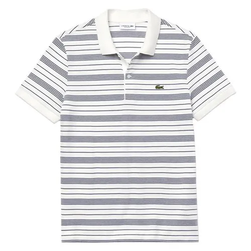 Áo Phông Lacoste Regular Fit Striped Cotton Piqué Polo Shirt Màu Trắng Kẻ Size 3