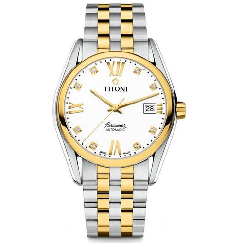 Đồng Hồ Nam Titoni 83909 SY-063 38mm Màu Demi Vàng - Bạc