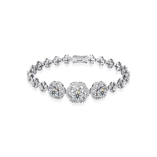 Vòng Đeo Tay Kim Cương Jemmia Diamond Nữ 18K LT2021072133 Vàng Trắng (Giá Chưa Bao Gồm Đá Chủ)