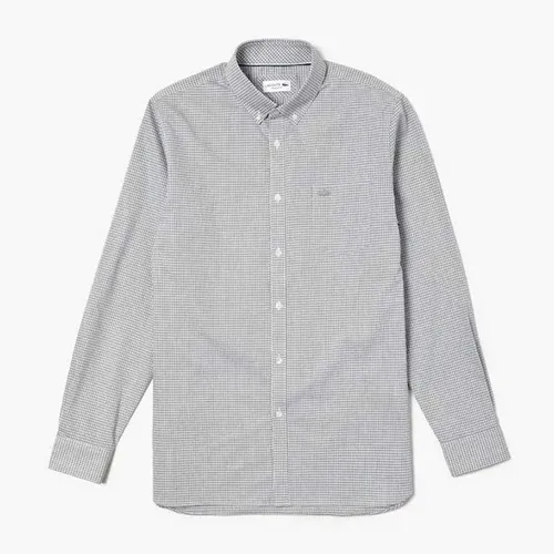 Áo Sơ Mi Nam Lacoste Long Camicia Uomo Cotone Quadro CH9982 - 00 Size 39 Màu Xám