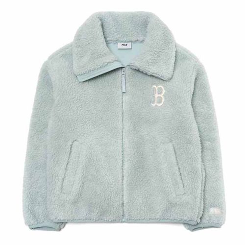 Áo Khoác Lông MLB Basic Stand Neck Mega Logo Soft Dumble Fleece Jumper Boston Red Sox 3AJPF3016-43MTL Màu Xanh Size XS