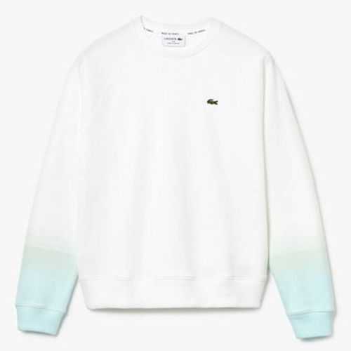Áo Nỉ Lacoste Made In France Crew Neck Organic Cotton Sweatshirt Màu Trắng Xanh Size 38