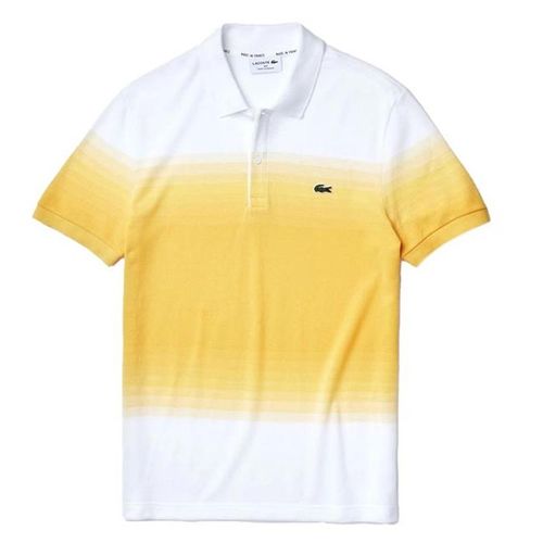 Áo Polo Lacoste Men's Cotton Piqué Regular Fit Màu Trắng Phối Vàng