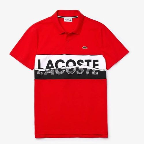 Áo Polo Lacoste Men's Sport Graphic Print Ultra-Light Cotton Polo Màu Đỏ