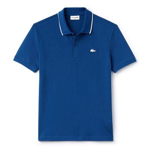 Áo Polo Lacoste Viền Khe Nút Áo Và Viền Cổ Màu Xanh Navy Size XS
