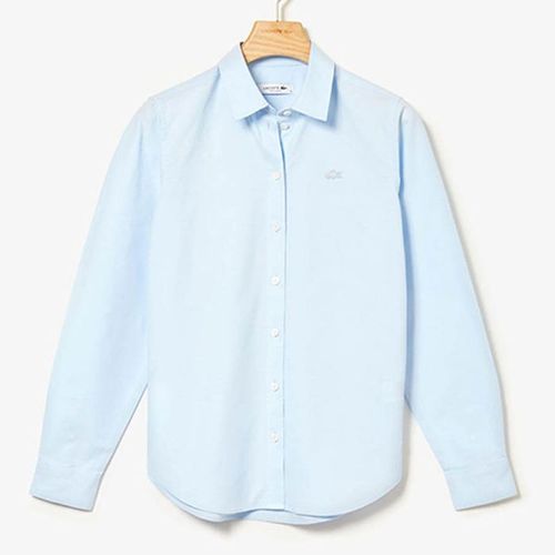 Áo Sơ Mi Lacoste Women's Regular Fit Oxford Cotton Shirt Màu Xanh Blue Size 42