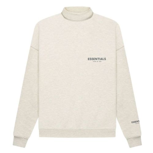 Áo Sweater Fear Of God Essentials Pullover Mockneck Light Heather Oatmeal Màu Xám Nhạt