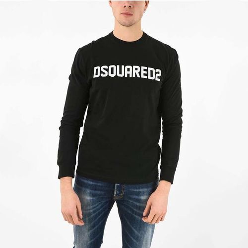 Áo Thun Dài Tay Dsquared2 Printed Surf Fit T-Shirt Black Size M
