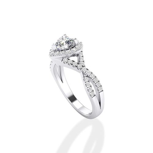 Nhẫn Cầu Hôn Jemmia Diamond 18K VNF2021082215 Vàng Trắng Đính Kim Cương (Giá Chưa Bao Gồm Đá Chủ)