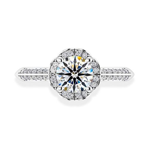 Nhẫn Cầu Hôn Jemmia Diamond 18K VNF2021092260 Vàng Trắng Đính Kim Cương (Giá Chưa Bao Gồm Đá Chủ)