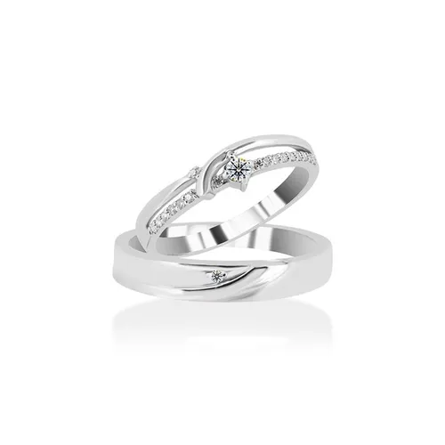 Nhẫn Cưới Kim Cương Jemmia Diamond 18K NC2021092309 Màu Trắng (Giá Chưa Bao Gồm Đá Chủ)