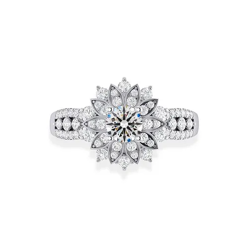 Nhẫn Jemmia Diamond Nữ 18K VNF2021122424 Vàng Trắng Đính Kim Cương (Giá Chưa Bao Gồm Đá Chủ)