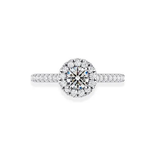 Nhẫn Jemmia Diamond Nữ 18K VNF2021122434 Vàng Trắng Đính Kim Cương (Giá Chưa Bao Gồm Đá Chủ)