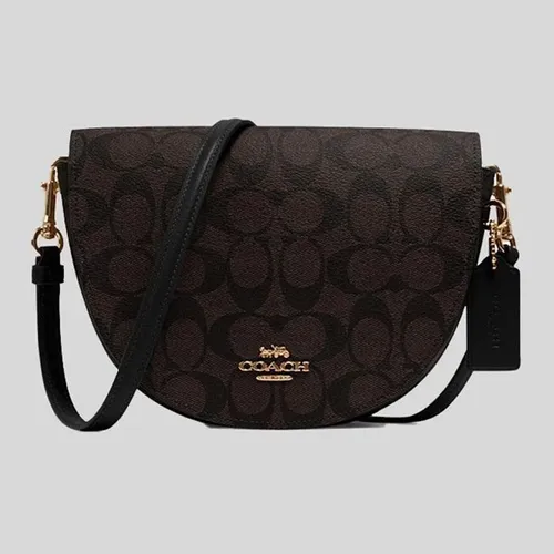 Túi Xách Coach Ellen Crossbody In Signature Canvas Brown Black C1430 Màu Đen Nâu