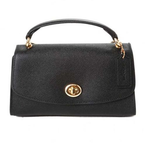 Túi Xách Coach Tilly Satchel 23 in Crossgrain Leather  Black Màu Đen