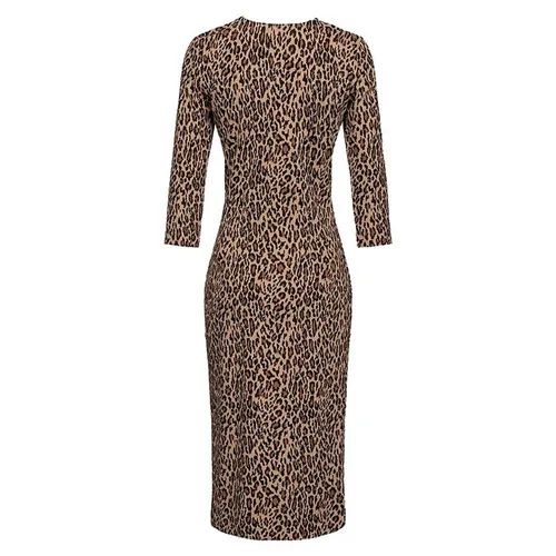 Đầm Body Pinko Animal Print Màu Nâu